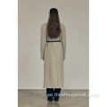 Anpassad Kvinnor Minimalism Ren Färg Long Trench Coat